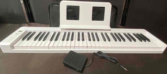 Donner Folding Piano Keyboard, 61 Keys Sensitive Electric Piano, Portable Beginner Digital Piano