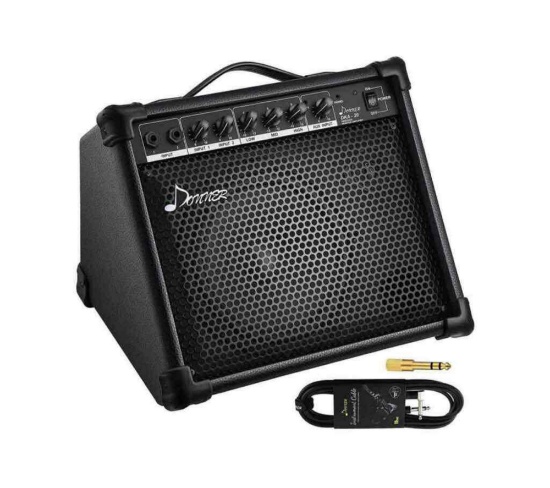 Donner Keyboard Amplifier 20 Watt Keyboard AMP with Aux in and Two Channels, Bass Guitar Amp, Piano