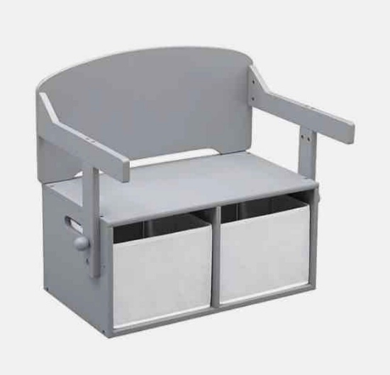 Delta Children MySize Engineered Wood Bench Gray