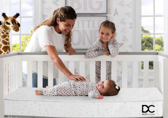Delta Children Sweet Beginnings Two-Stage Crib and Toddler Mattress