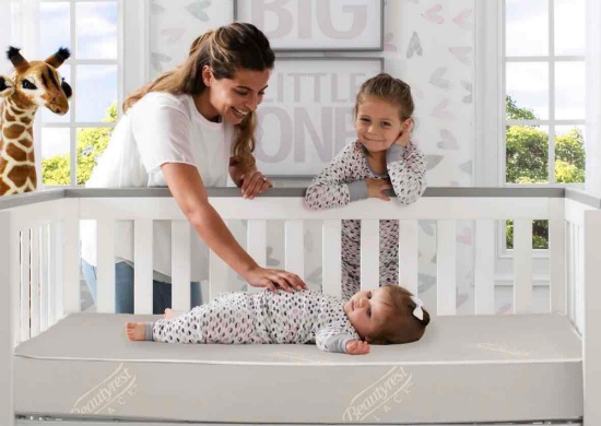 Delta Children Beautyrest Black AIRCOOL Two-Stage Crib and Toddler Mattress