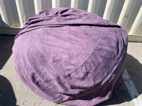 Knit Pouf Purple