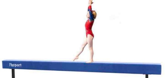 FBSPORT 8ft Adjustable Balance Beam: High and Low Floor Beam Gymnastics Equipment for Kids
