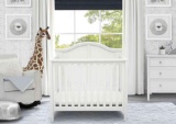 Delta Children Parker Mini Convertible Baby Crib with Mattress and 2 Sheets