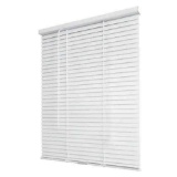 Hampton Bay White Cordless Room Darkening 1 in. Vinyl Mini Blind for Window or Door - 58 in. W x 48