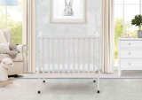 Delta Children Folding Portable Mini Baby Crib with 1.5-inch Mattress