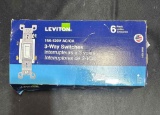 Leviton 15 Amp, 120 Volt, Toggle Framed 3-Way AC Quiet Switch, Residential Grade, Grounding,