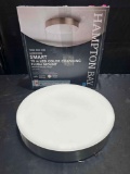 Hampton Bay Lakeshore 13 in. Brushed Nickel Smart CCT and RGB Selectable LED Flush Mount Powered by