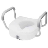 Glacier Bay E-Z Lock Raised Toilet Seat With Adjustable Armrests