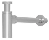 Solid Brass Round Bottle Modern P Trap in Chrome Finish