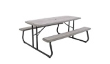 LIFETIME Store Folding Picnic Table, 6-Foot, Gray