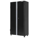 Husky Ready-to-Assemble 24-Gauge Steel Freestanding Garage Cabinet in Black (36 in. W x 72 in. H x