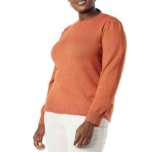 Amazon Essentials Women's Soft Touch Pleated Shoulder Crewneck Sweater