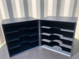 Set of 2 Wood Grain Storage Cube