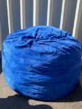 Knit Pouf Blue