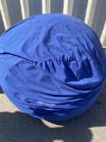 Knit Pouf Blue