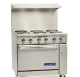 IMPERIAL 36? WIDE RESTAURANT RANGE STOVE TOP WITH OVEN & 6 STOVE TOP HEATING COILS