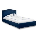 Delta Children Upholstered Twin Toddler Platform Bed, Velvety Navy, One Size, Blue, #BB81486GN-1310