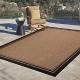 Paseo Soroa Chestnut/Black 8ft. x 10 ft. Border Indoor/Outdoor Area Rug