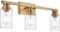 VINLUZ 3 Light Brushed Brass Finish Vanity