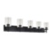 VINLUZ Vanity Bathroom Light Fixture Black 3 Lights Rustic Wall Sconce Lighting with Clear Glass