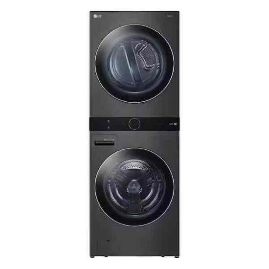 LG WashTower Laundry Center Electric Dryer with Steam, Black Steel