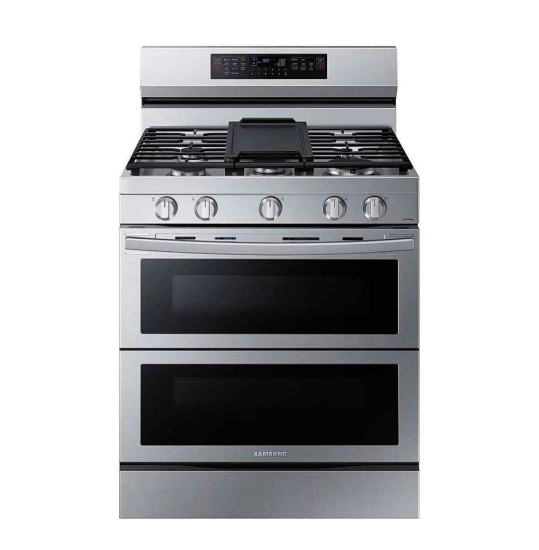Samsung - 6.0 cu. ft. Smart Freestanding Gas Range with Flex Duo?, Stainless Cooktop & Air Fry -