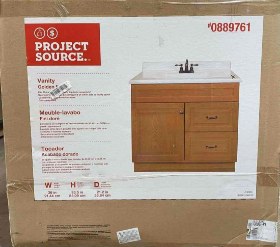 Project Source Vanity cabinet Golden Finish