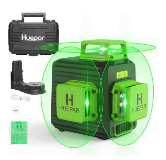 Huepar 3D Cross Line Self-leveling Laser Level 3 x 360