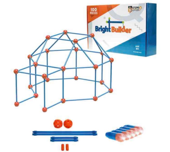 Fort Building Kit Plus 5 Light Set for Kids 4-8
