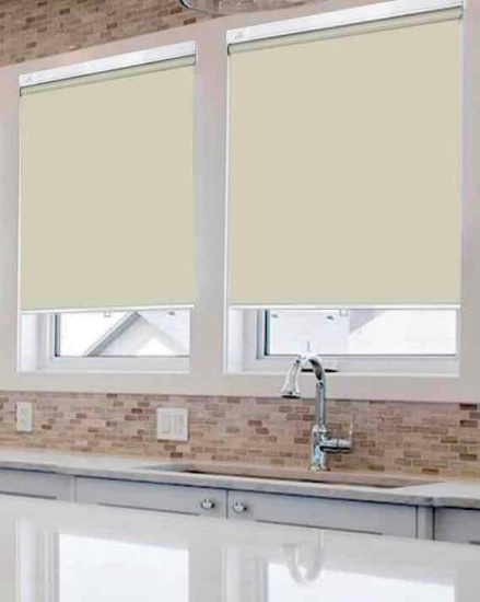 ONE DECORATION Blackout Shades,Sunshade Blinds,Beige Yellow Cordless Roller