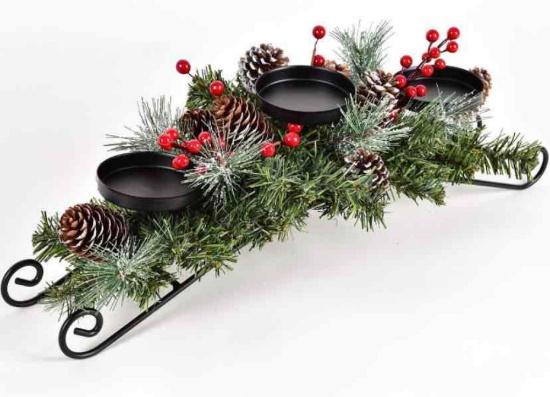 Artiflr 20 Inch Christmas Candle Holder Centerpiece