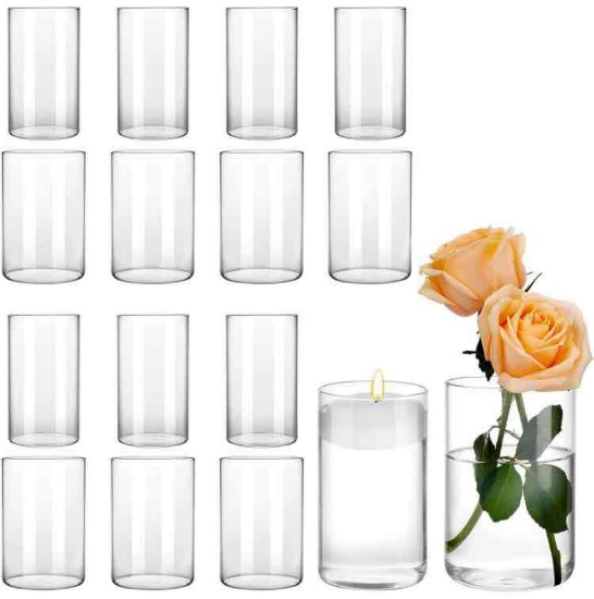 CUCUMI 15pcs Glass Cylinder Vases