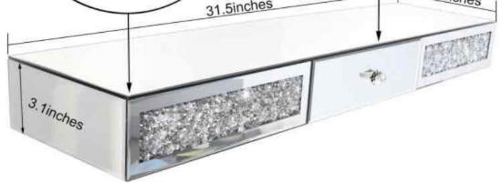 Mirrored Furniture Wall Shelf with Drawer