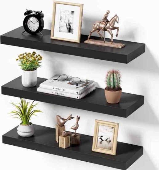 Fixwal Black Floating Shelves (broken parts)