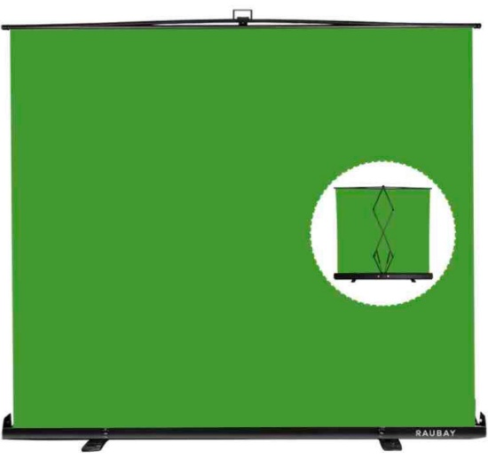 RAUBAY 78.7in x 74.8in Large Collapsible Green Screen Backdrop Portable