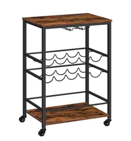 HOOBRO Bar Cart for the Home, Kitchen Serving Cart on Wheels