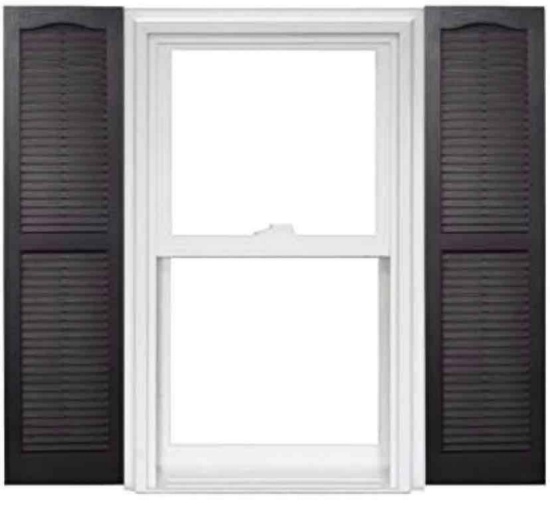 Polaris Homeside Open Louver Vinyl Shutters (1 Pair) 14-1/2in. x 71in.