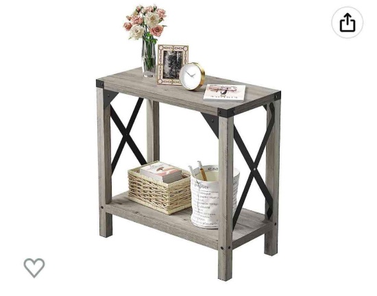 IDEALHOUSE Narrow End Table for Small Spaces, Rectangular Farmhouse Nightstand Sofa Side Table for
