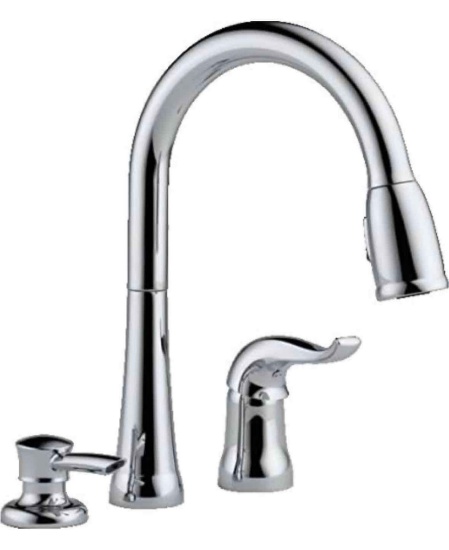 Delta Faucet Kate Pull Down Kitchen Faucet Chrome, Chrome Kitchen Faucets with Pull Down Sprayer