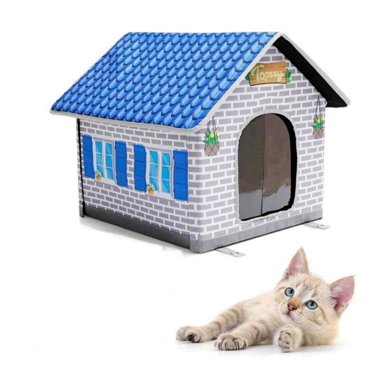 Toozey Heated Cat House for Winter,Indoor/Outdoor Weatherproof with Heated Pet Pad