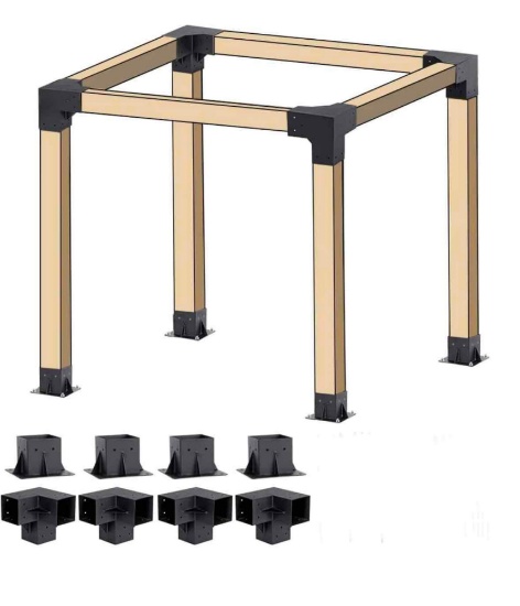 Neorexon Pergola Kit Elevated Wood Stand Kit Woodwork for 4 "x 4" (Actual 3.6 X 3.6 inch)