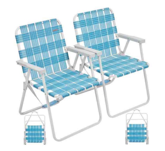 #WEJOY Folding Webbed Lawn Beach Chairs set of 2