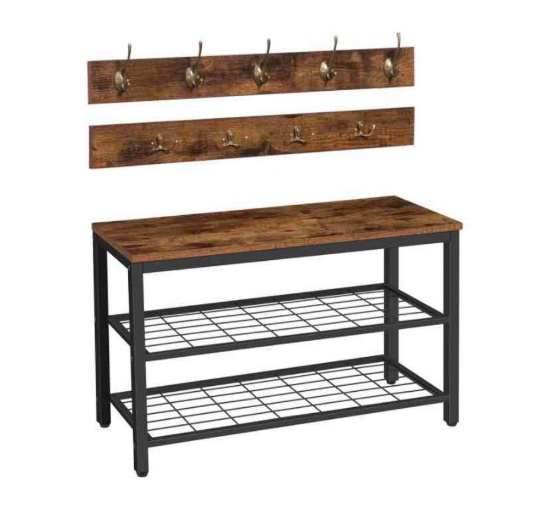 HOOBRO Coat Rack Shoe Bench Set