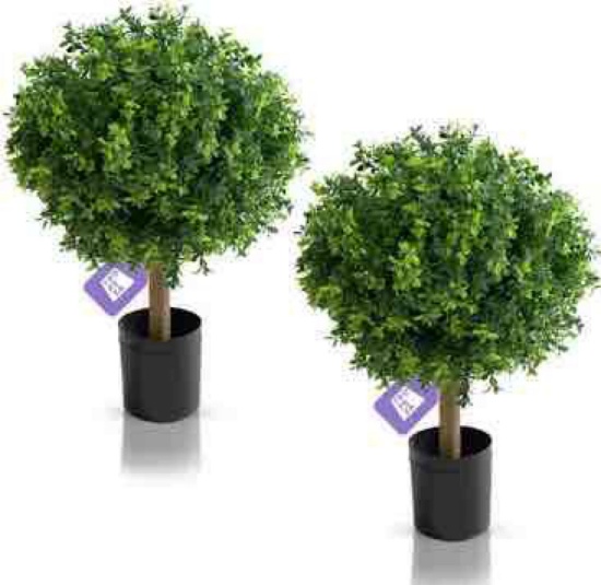 Artificial Plants Set of 2 Topiary Trees