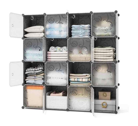 16-Cube Closet Organizer with Doors
