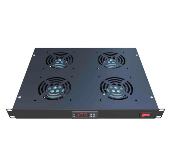 4 Fans Server Cooling System - 1U 19" Rackmount Cabinet Panel