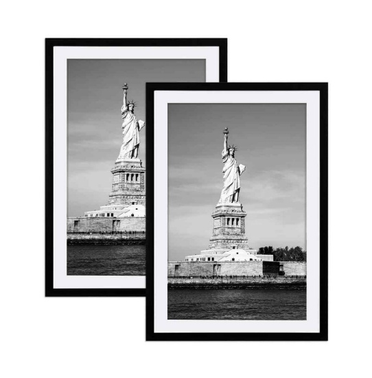 12x18 Picture Frame, Display Poster 11x17 with Mat or 12 x 18 Without Mat