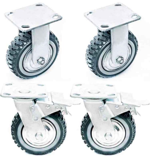6 inch Caster Wheels Heavy Duty 4 Pack Anti-Skid Rubber Swivel