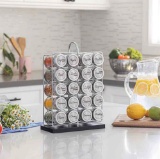 Orii 20 Jar Spice Rack Stainless Steel Filled with Spices (Incomplete)